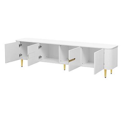 Trikiousd Minimalist TV Stand with 4 Cabinets for TVs Up to 85"