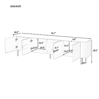 Trikiousd Minimalist TV Stand with 4 Cabinets for TVs Up to 85"