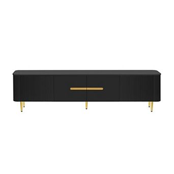 Trikiousd Minimalist TV Stand with 4 Cabinets for TVs Up to 85"