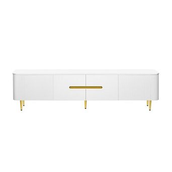 Trikiousd Minimalist TV Stand with 4 Cabinets for TVs Up to 85"