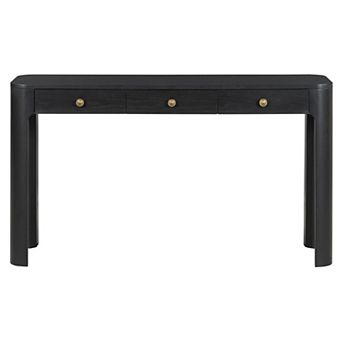 Trikiousd Rustic Console Table Entryway Table with 3 Drawers & Thick Legs for Hallway & Living Room