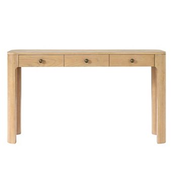Trikiousd Rustic Console Table Entryway Table with 3 Drawers & Thick Legs for Hallway & Living Room