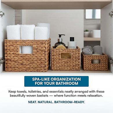 Banana Leaf Storage Baskets Water Hyacinth Woven Set of 3