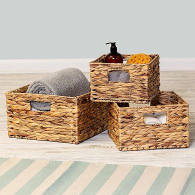 Banana Leaf Storage Baskets Water Hyacinth Woven Set of 3