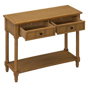 Trikiousd Daisy Series Console Table with Drawers & Bottom Shelf