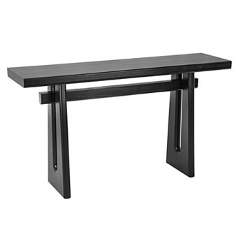 Trikiousd Elegant Geometric Console Table with Wood Veneer for Entryway or Living Room