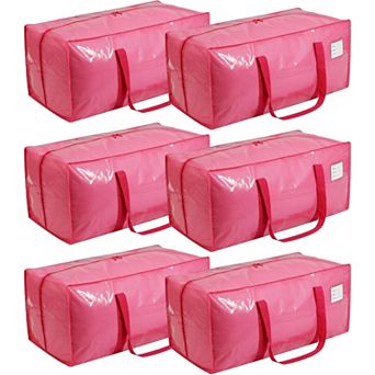 Heavy Duty Moving Bags 6 Pack with Strong Zipper and Handles