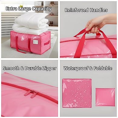 Heavy Duty Moving Bags 6 Pack with Strong Zipper and Handles