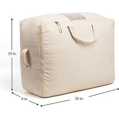 Soft Canvas Storage Bags with Zipper and Carrying Handles 2 Pack