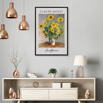 Masterpiece Claude Monet Sunflowers Framed Wall Art