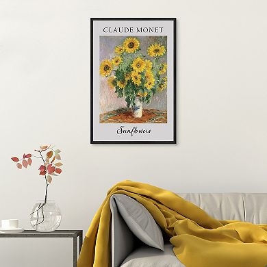 Masterpiece Claude Monet Sunflowers Framed Wall Art
