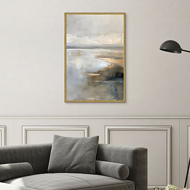 Masterpiece Muted Gray Landscape Framed Wall Art