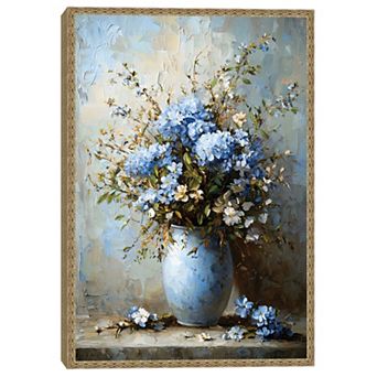 Masterpiece Sky Colored Hydrangeas Framed Wall Art