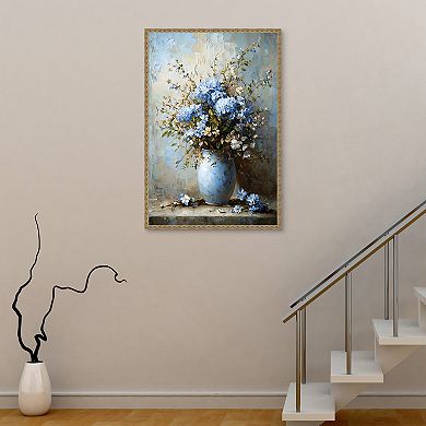 Masterpiece Sky Colored Hydrangeas Framed Wall Art