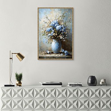 Masterpiece Sky Colored Hydrangeas Framed Wall Art