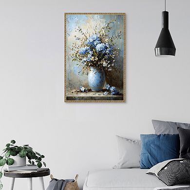 Masterpiece Sky Colored Hydrangeas Framed Wall Art