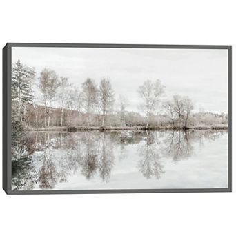 Masterpiece Taupe Water Mirror Framed Wall Art