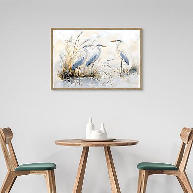 Masterpiece Blue Heron Trio Framed Wall Art