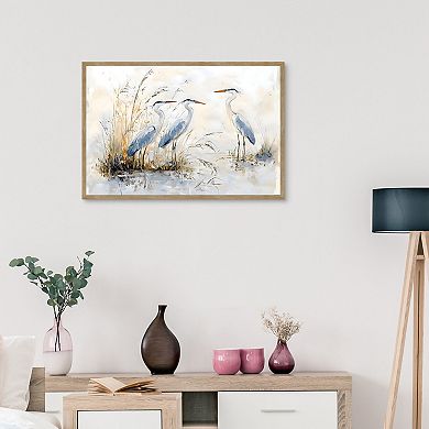 Masterpiece Blue Heron Trio Framed Wall Art
