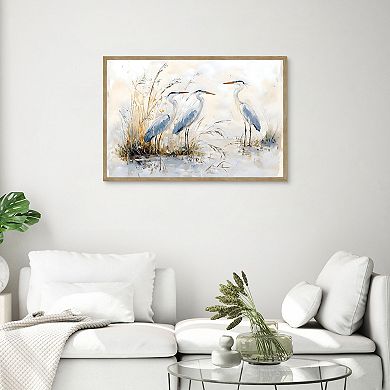 Masterpiece Blue Heron Trio Framed Wall Art