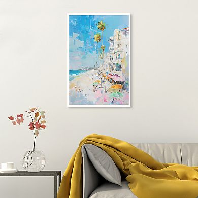 Masterpiece Distressed Coastal Village Framed Wall Art