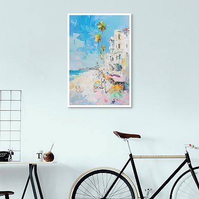 Masterpiece Distressed Coastal Village Framed Wall Art