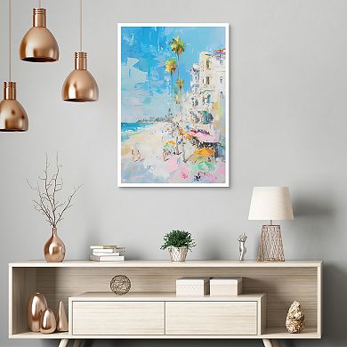 Masterpiece Distressed Coastal Village Framed Wall Art