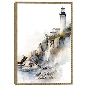 Masterpiece Lighthouse on the Cliffs Framed Wall Art