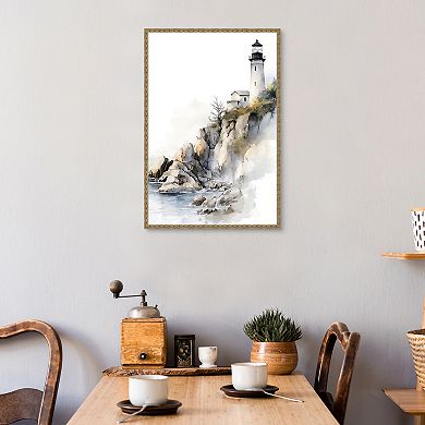 Masterpiece Lighthouse on the Cliffs Framed Wall Art