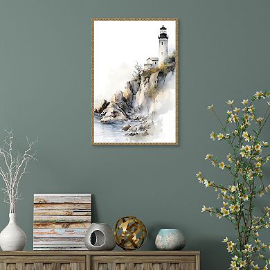 Masterpiece Lighthouse on the Cliffs Framed Wall Art