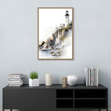 Masterpiece Lighthouse on the Cliffs Framed Wall Art