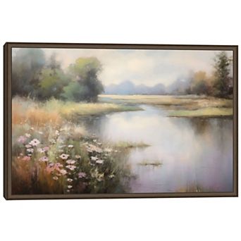 Masterpiece Flower Lined Lake II Framed Wall Art