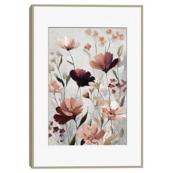 Masterpiece Mauve Floral Collage Framed Wall Art