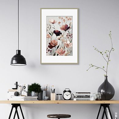 Masterpiece Mauve Floral Collage Framed Wall Art