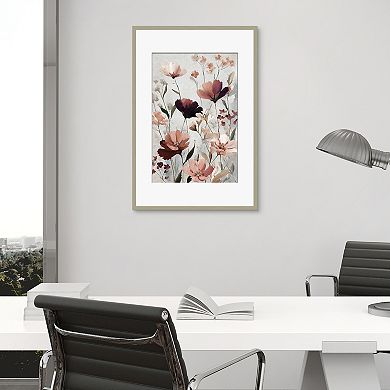 Masterpiece Mauve Floral Collage Framed Wall Art