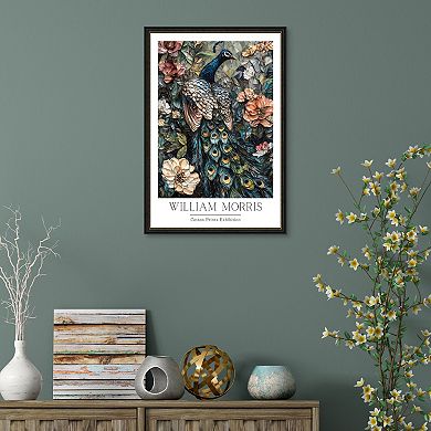 Masterpiece William Morris Vintage Floral Peacock Framed Wall Art