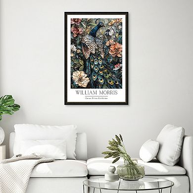 Masterpiece William Morris Vintage Floral Peacock Framed Wall Art