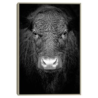 Masterpiece Buster Black & White Cow Framed Wall Art