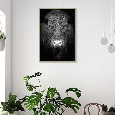 Masterpiece Buster Black & White Cow Framed Wall Art