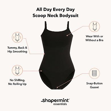 Plus Size Shapermint Scoop Neck Seamless Tummy Shaping Bodysuit