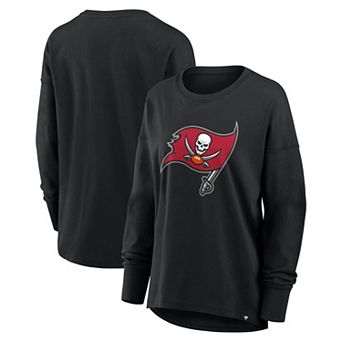 Women's Fanatics Black Tampa Bay Buccaneers Relaxed Hip Essential Long Sleeve T-Shirt