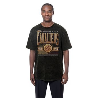Men's New Era Wine Cleveland Cavaliers Oversized Throwback Collection Mineral Wash T-Shirt