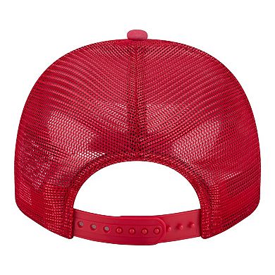 Men's New Era Red Cincinnati Reds Worn A-Frame 9FIFTY Trucker Snapback Hat