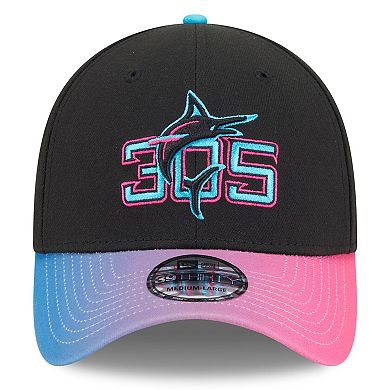 Men's New Era Black/Pink Miami Marlins 2025 City Connect 39THIRTY Flex Hat