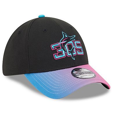 Men's New Era Black/Pink Miami Marlins 2025 City Connect 39THIRTY Flex Hat