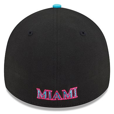Men's New Era Black/Pink Miami Marlins 2025 City Connect 39THIRTY Flex Hat