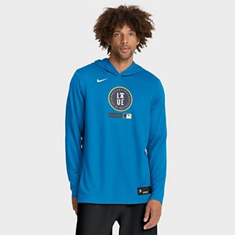 Men's Nike Blue Philadelphia Phillies City Connect Dri-FIT Long Sleeve Hooded T-Shirt