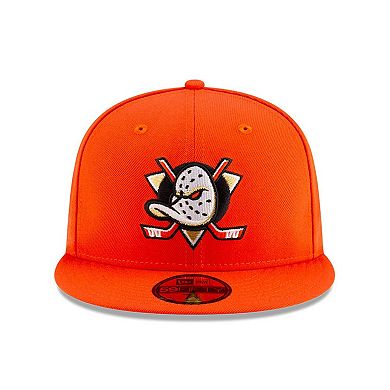 Men's New Era Orange Anaheim Ducks Core 59FIFTY Fitted Hat