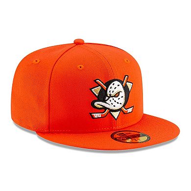 Men's New Era Orange Anaheim Ducks Core 59FIFTY Fitted Hat