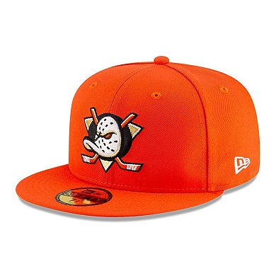 Men's New Era Orange Anaheim Ducks Core 59FIFTY Fitted Hat